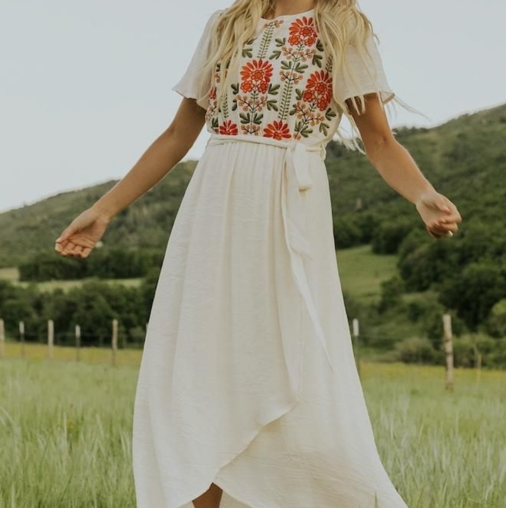 NWT ROOLEE Fantine Embroidered Maxi Dress • Si…